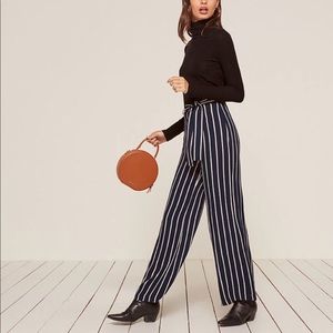 Reformation Belmont Pant in Capone Stripe
